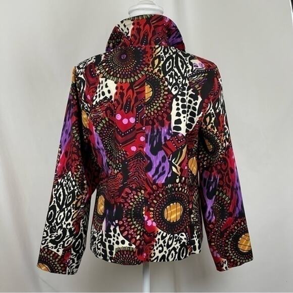 Erin London Black Red Bold Watercolor Print Maximalist 90s Jacket NWOT Size S - Picture 5 of 13